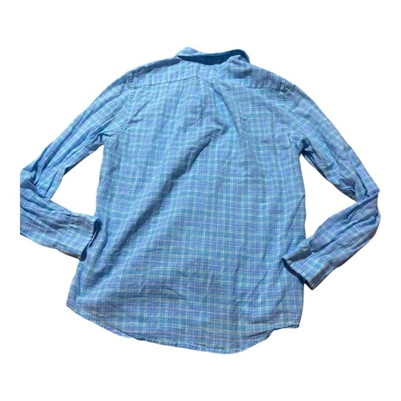 Vineyard Vines Button Front Shirts Oxford / Blue Plaid Slim Tucker Sz M - Picture 2 of 3